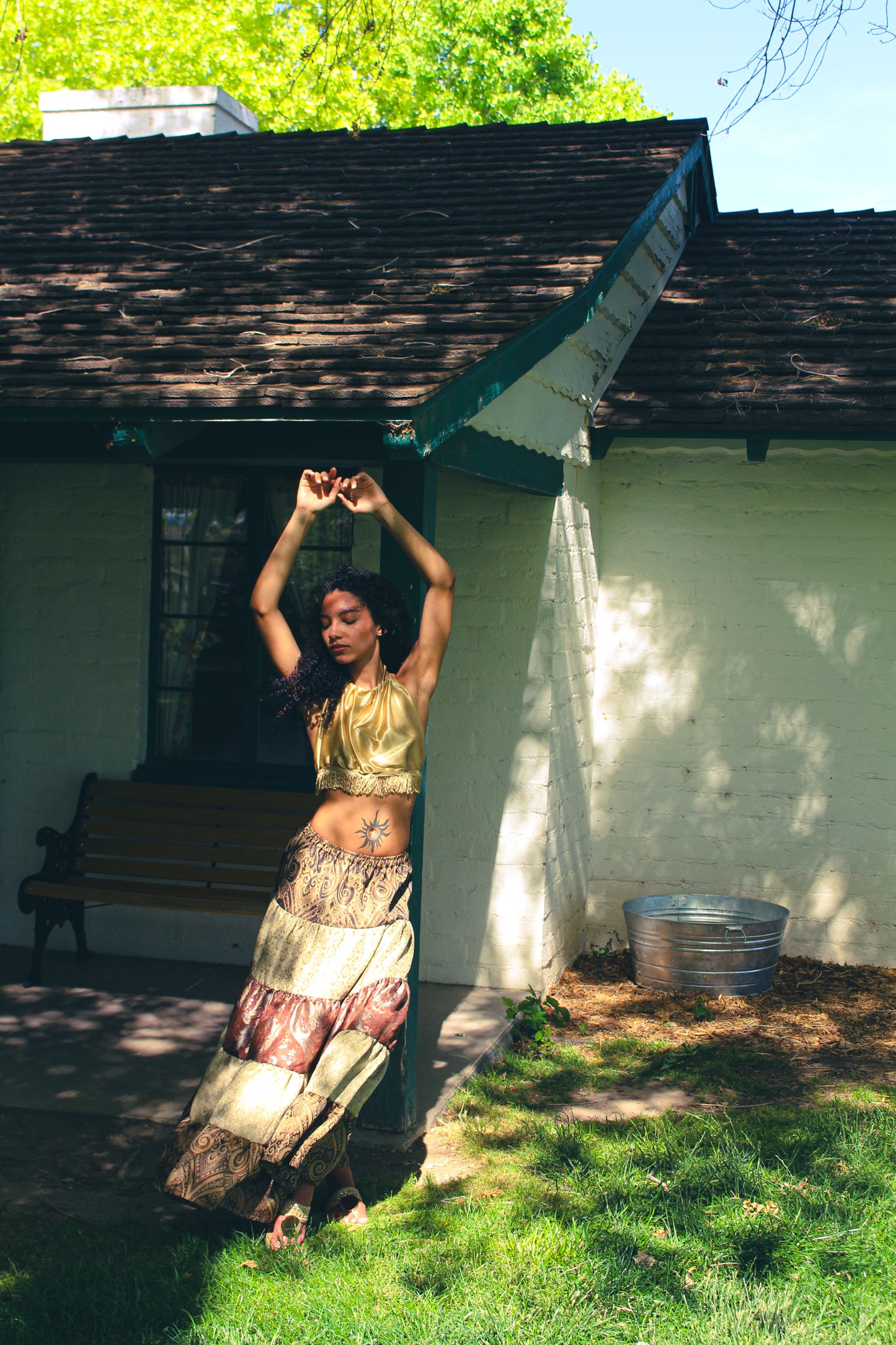“Marigold” 5 Tiered Maxi Skirt