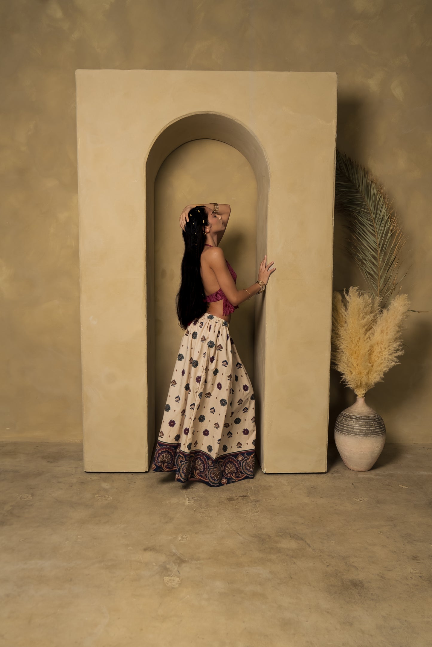 Bohemian Floral Maxi Skirt