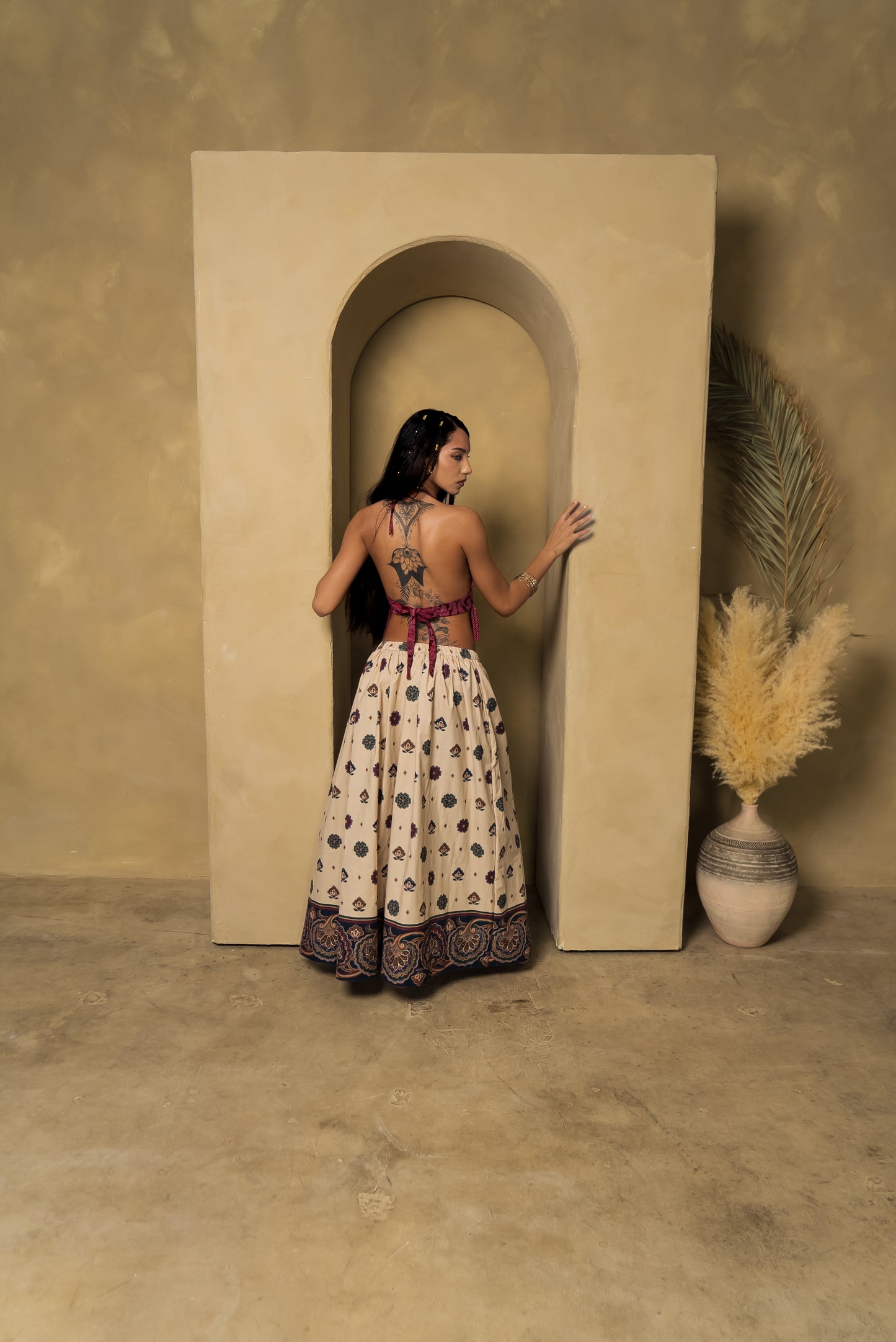 Bohemian Floral Maxi Skirt