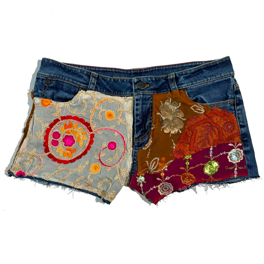 “CARNELIAN” Embellished Mini Shorts