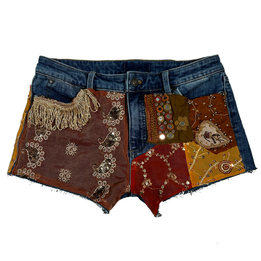 “QUARTZ” Embellished Mini Shorts