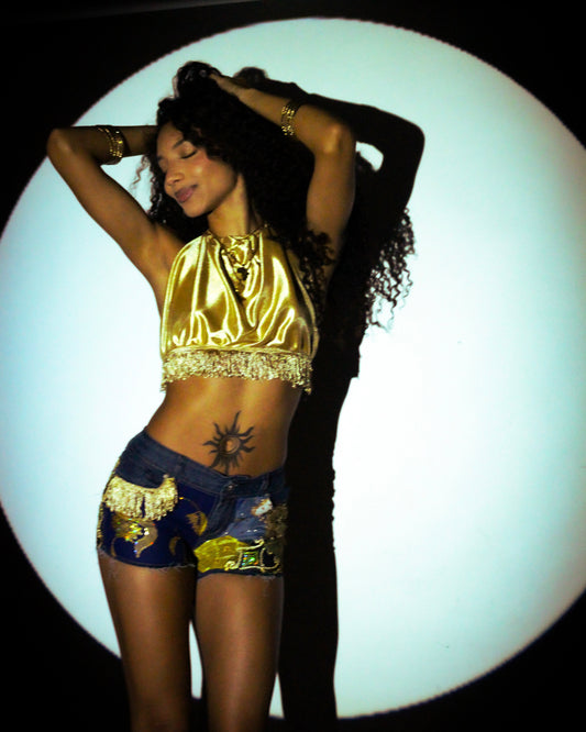 “LUNA” Embellished Mini Shorts