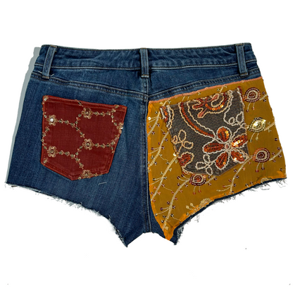 “QUARTZ” Embellished Mini Shorts