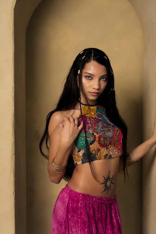 Vintage Beaded Halter Top