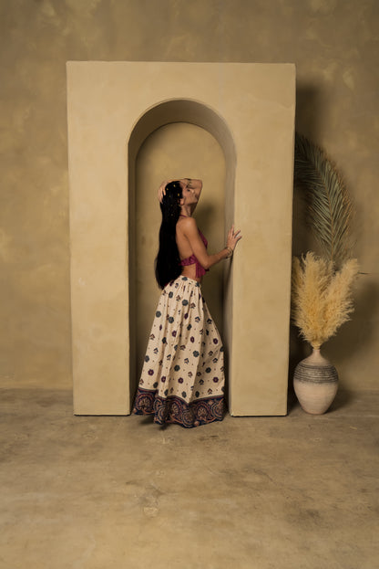 Bohemian Floral Maxi Skirt