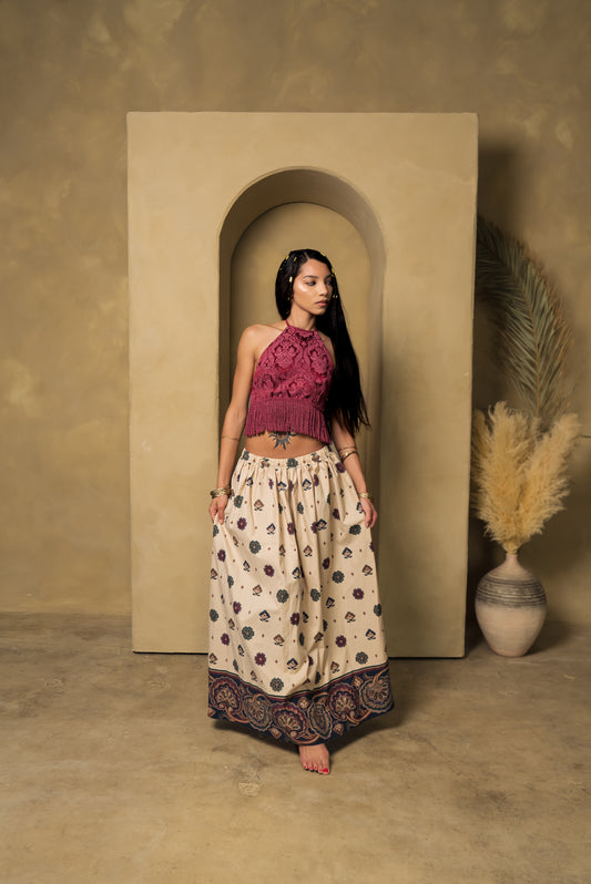 Bohemian Floral Maxi Skirt