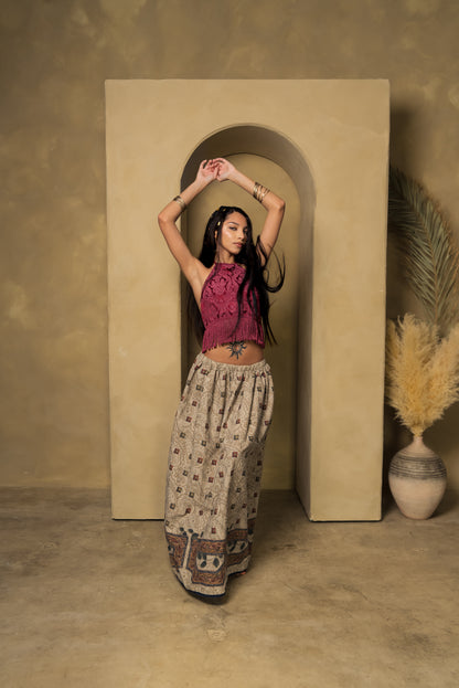 Bohemian Paisley Maxi Skirt