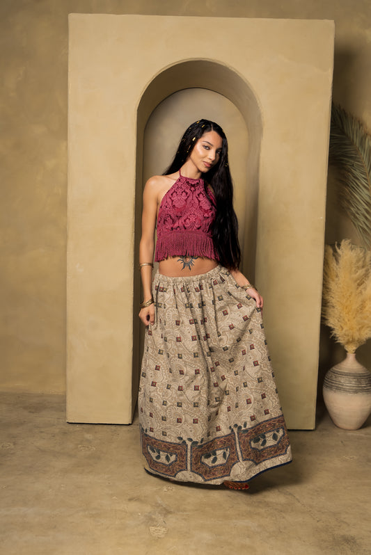 Bohemian Paisley Maxi Skirt